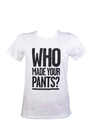 White Pants T Shirt with Black print