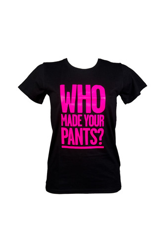 Black Pants T Shirt with Pink print